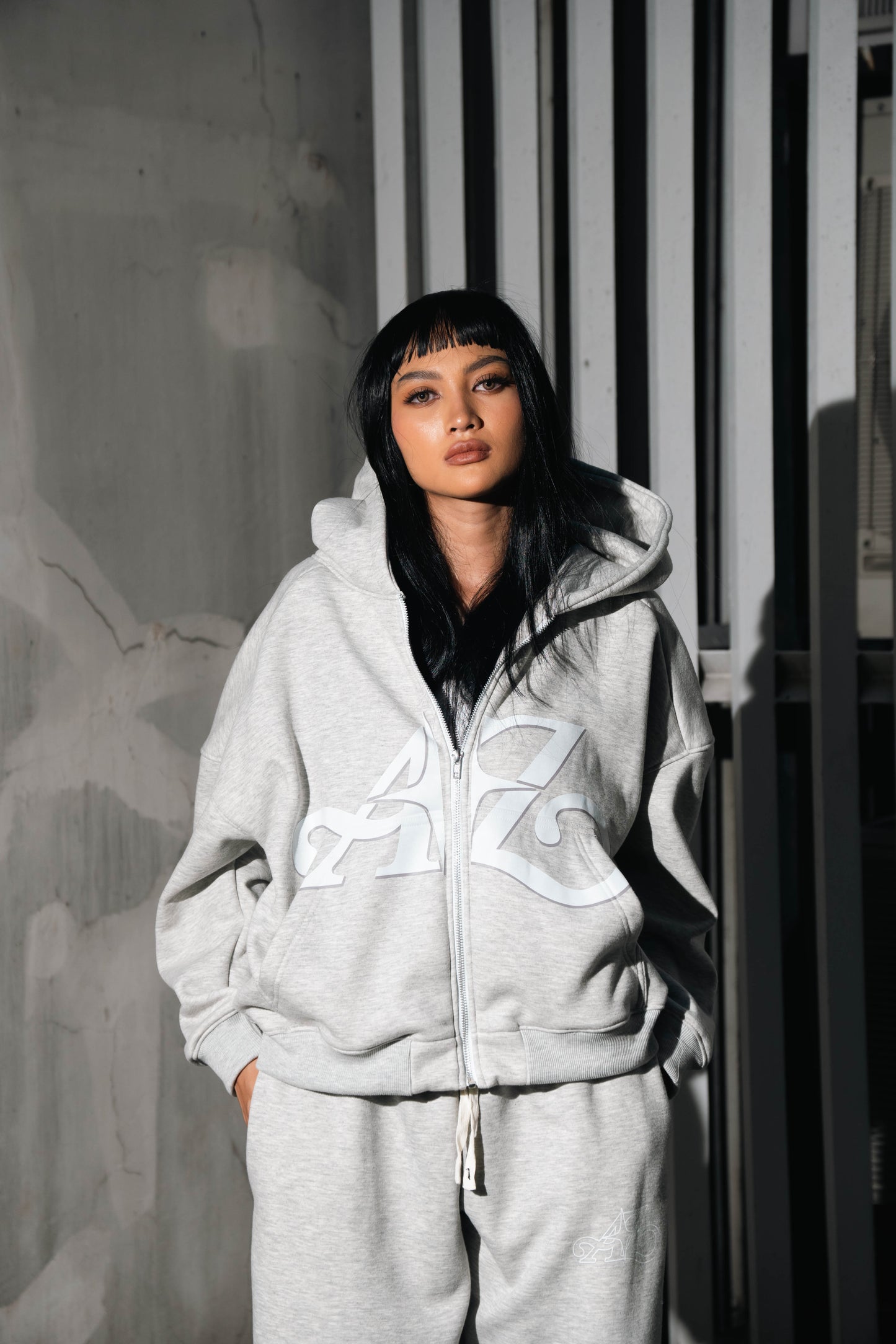 A-Z Signature Zip Hoodie (Heather Gray)
